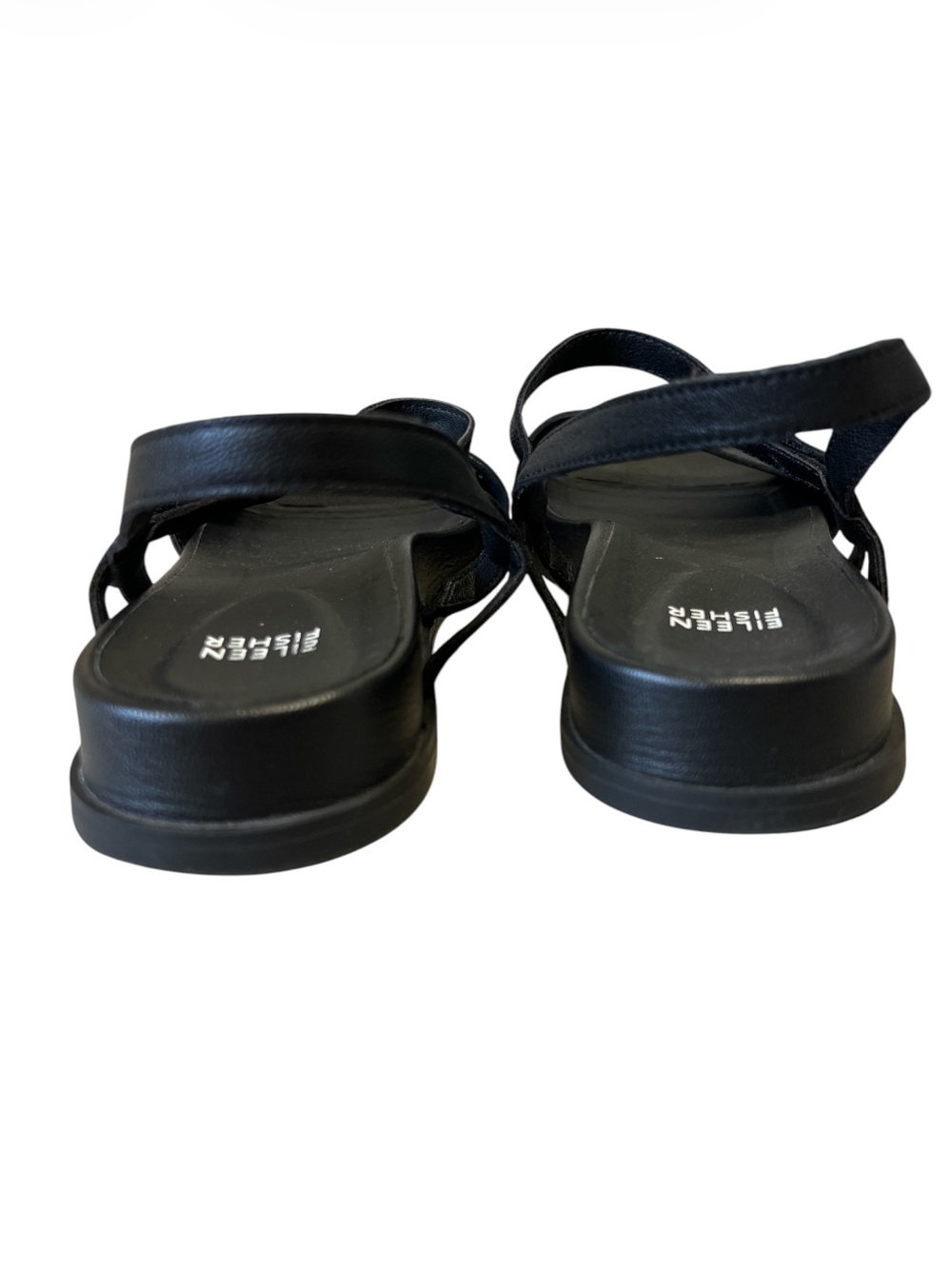 Eileen Fisher Black Demo Leather Ankle-Strap Sandal - Picture 5 of 8